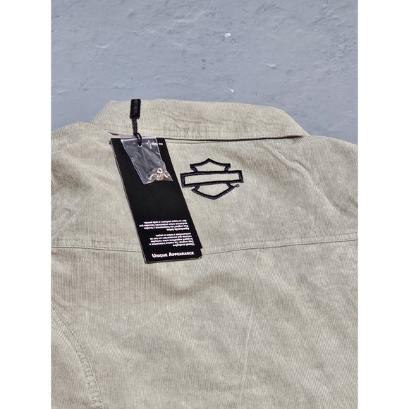 New Harley Davidson Women's Transcendent Corduroy Jacket Silver Sage Size SMALL - Picture 7 of 12